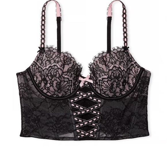 Victorias Secret Heritage Lightly Lined Dream Angels Ribbon Slot Bra Top M-DD - Picture 4 of 7